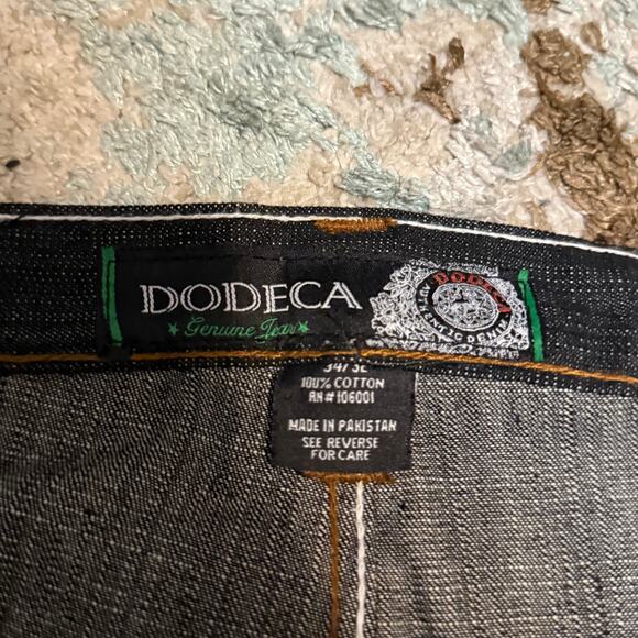 Vintage Dodeca Black Baggy Jeans Size 38x34 Wide Leg Y2K Southpole Style - Picture 6 of 6